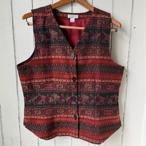 Christopher & Banks Tapestry Vintage Style Vest